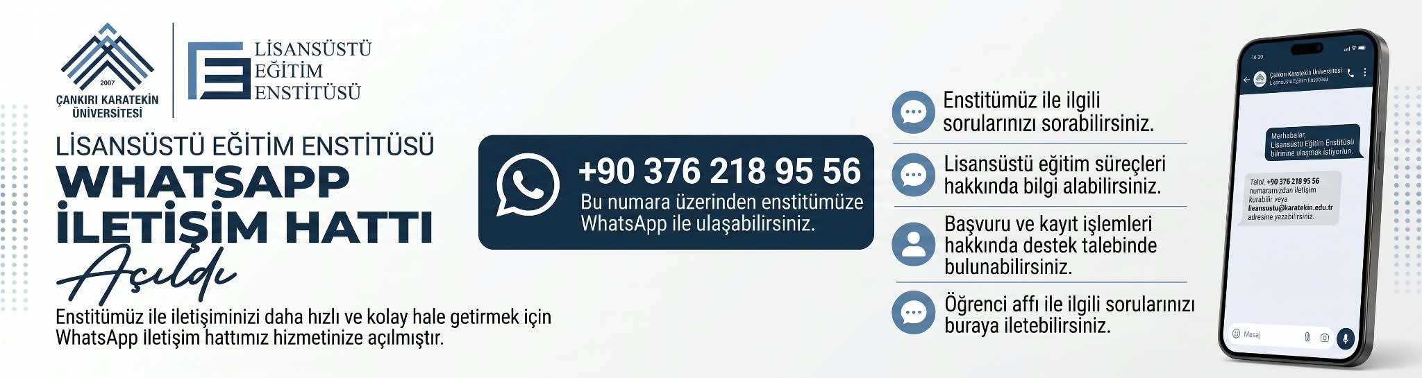 Lisansüstü Eğitim Enstitüsü WhatsApp Hattı